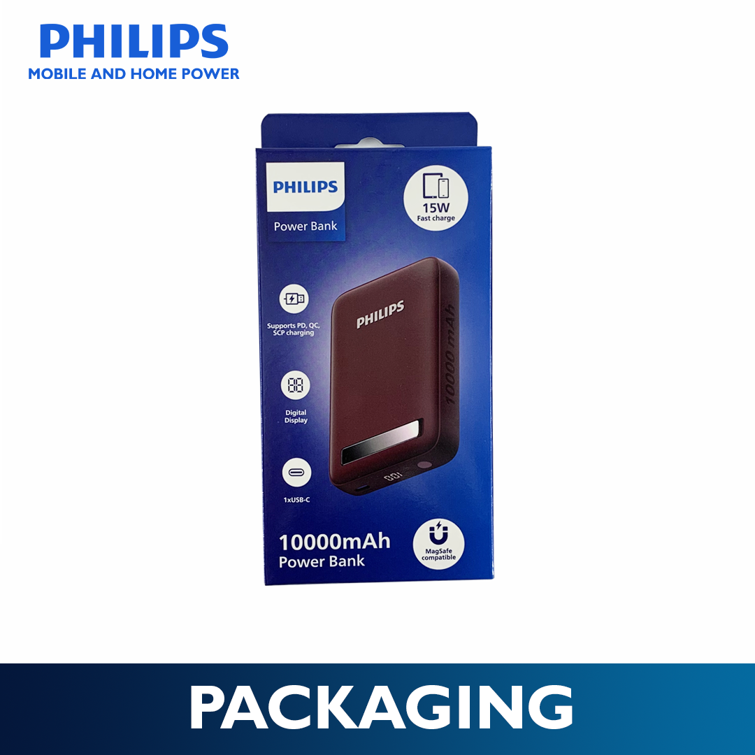 Philips Red 10000mAh 15W Magnetic Wireless Powerbank Qi2 USB-C to C Fast Charging Portable Wireless Charger (Copy)