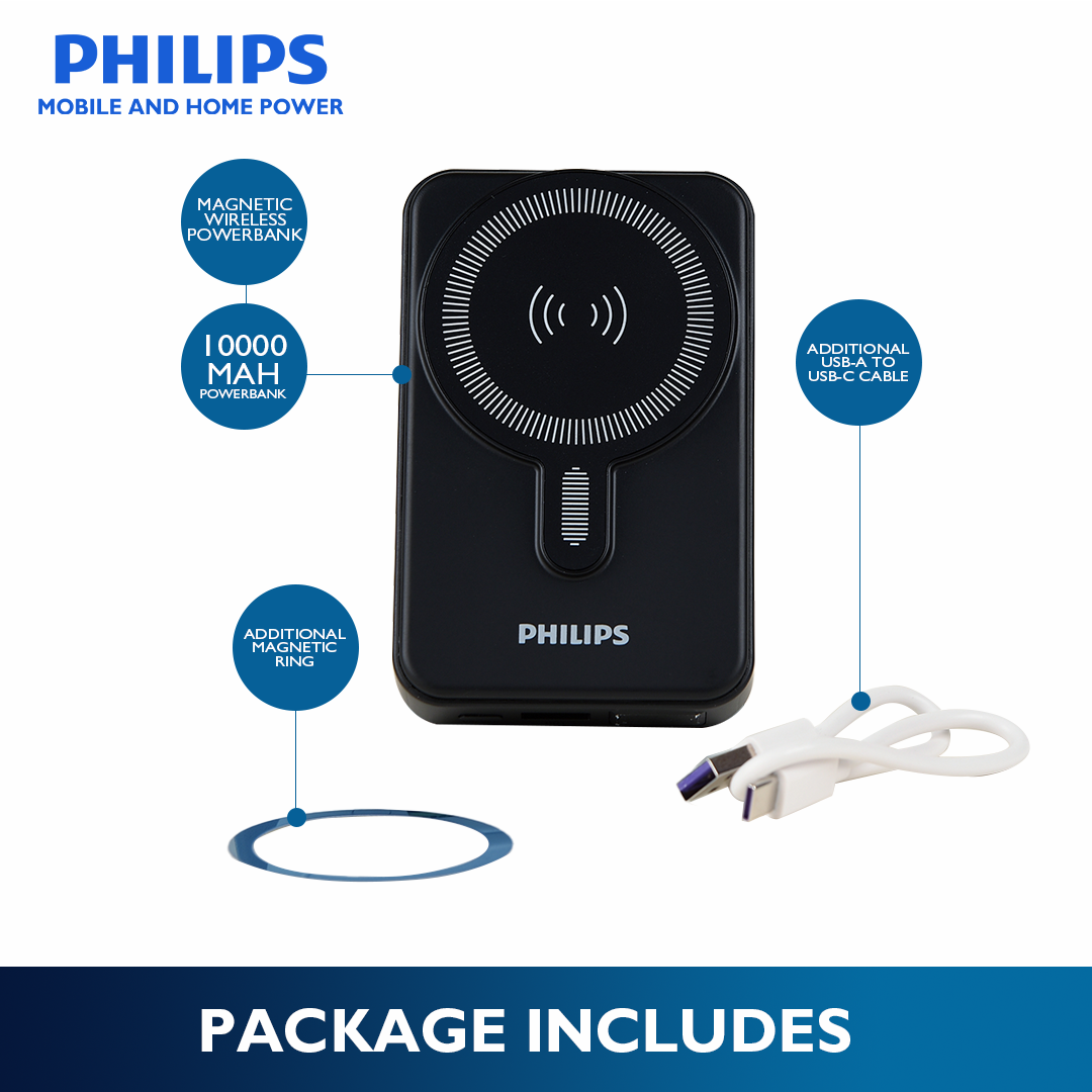 Philips Black 10000mAh PD 15W Magsafe Power