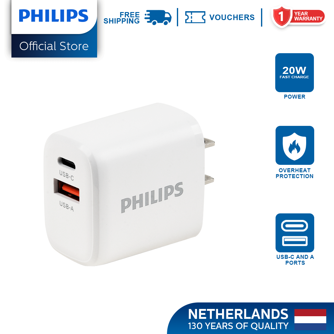 Philips 20W USB C Fast Wall Charger, iPhone Charger, USB C Charger