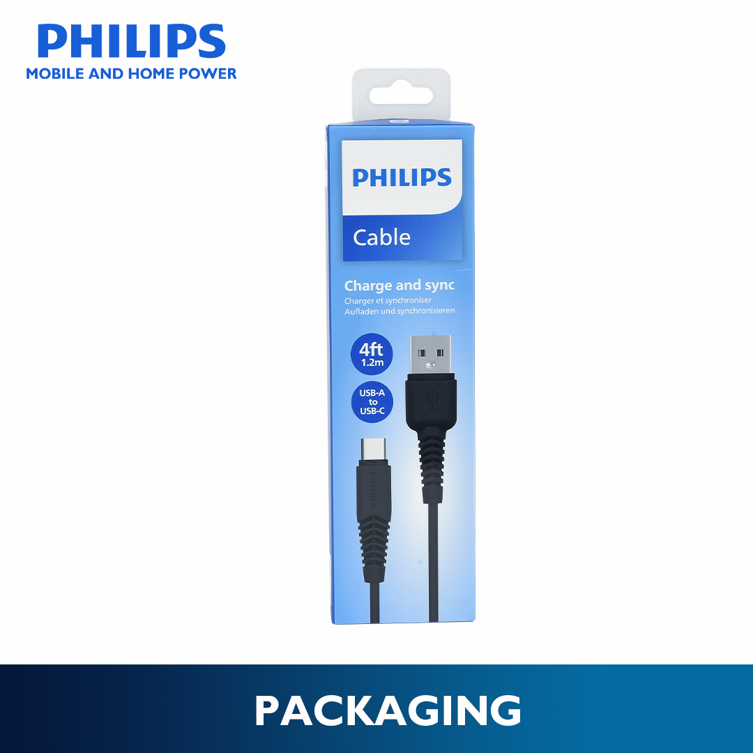 Philips 1.2M USB to USB Type C Charging Cable Fast Charging USB Type C Charger