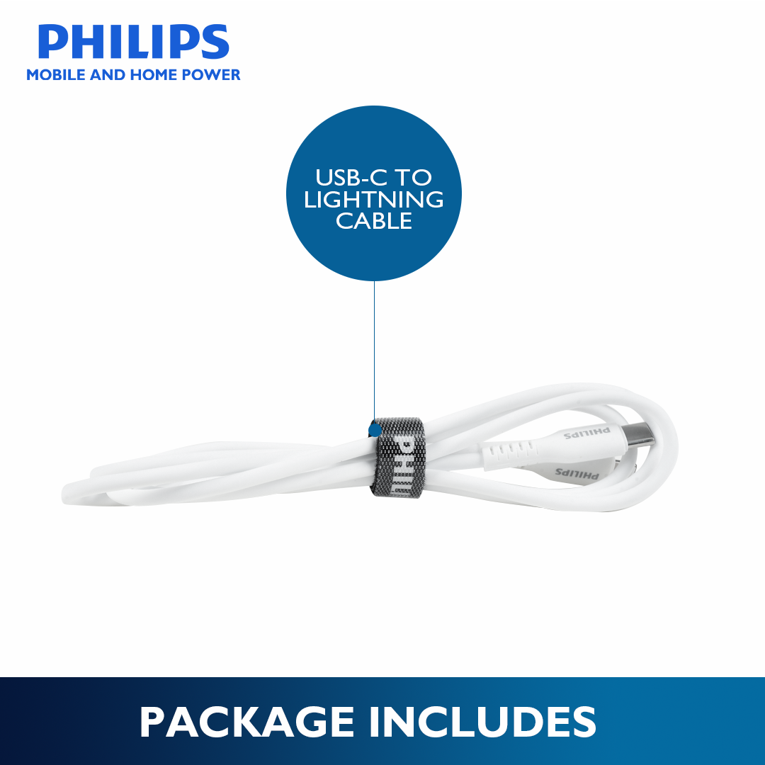 Philips Silicon 1.2m 18W USB C Type-C to Lightning Cable MFi Certified iPhone Charging Cable
