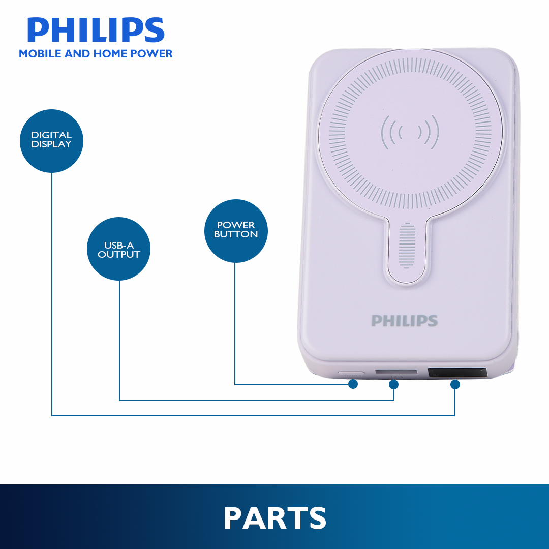 Philips Light Purple 10000mAh PD 15W Magsafe Power