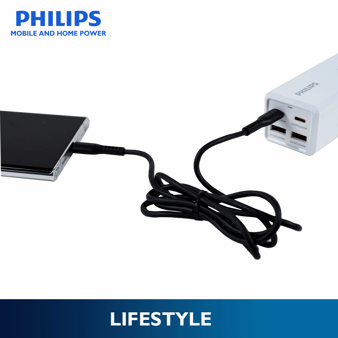 Philips 1.2 Meter 20 Watts USB C to Charger Type C USB C Cable