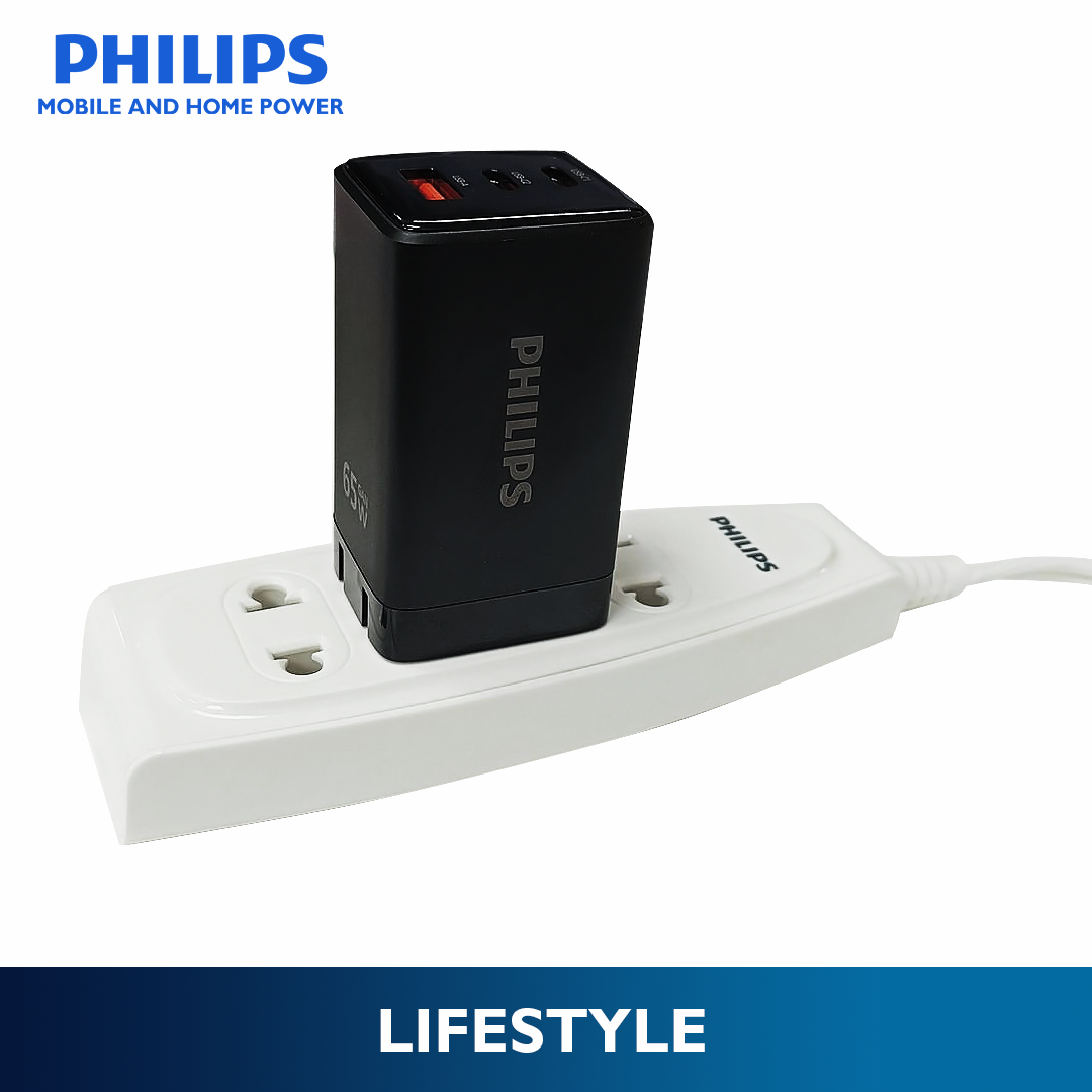 Philips 3-Way Extension Socket Non-Flammable Material 5 Meters Cord Power Multiplier