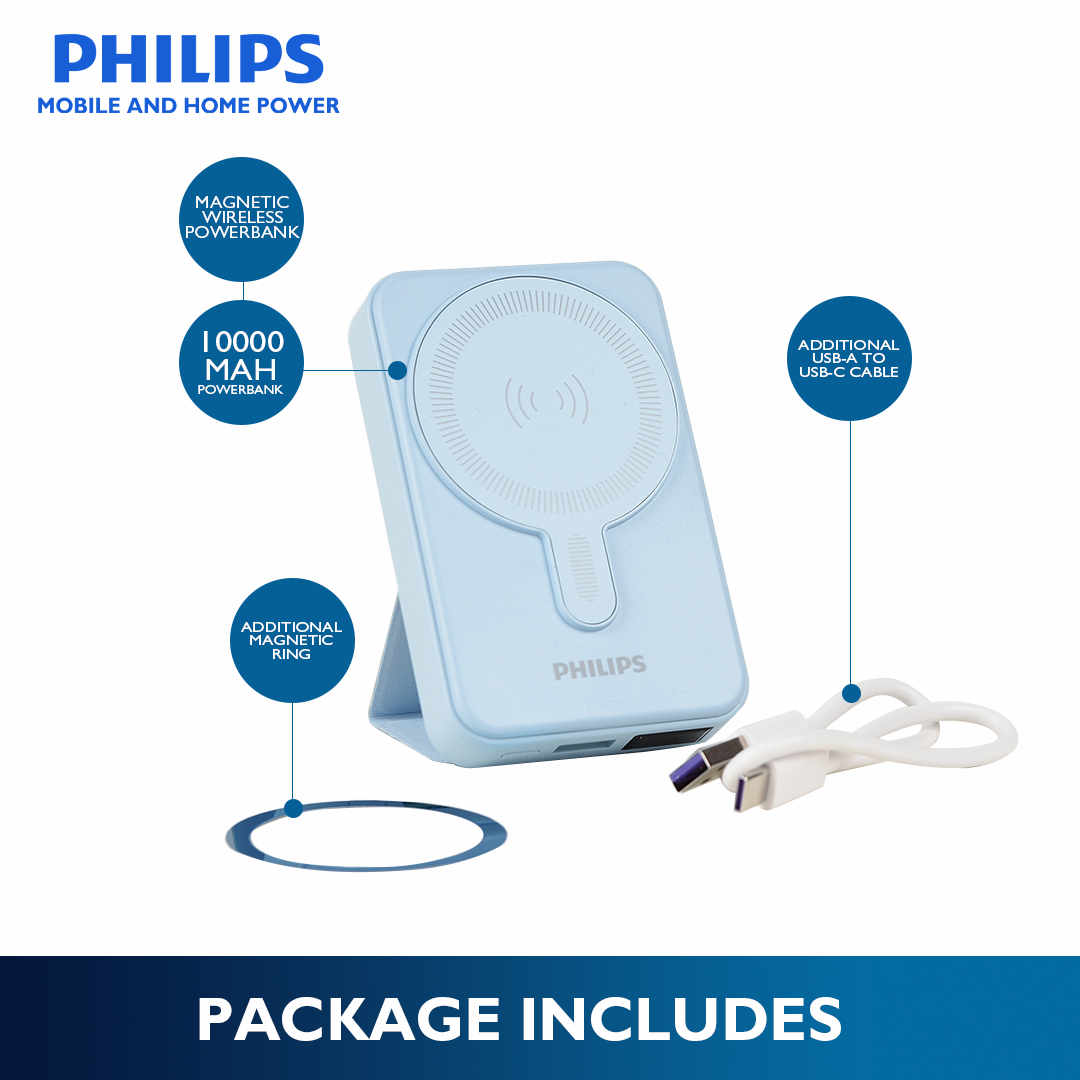 Philips Light Blue 10000mAh PD 15W Magsafe Power