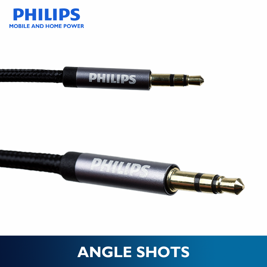 Philips 3.5mm to 3.5mm 2Meters Titanium Plated Aluminum Housing PVC Outer Cover Audio Cable