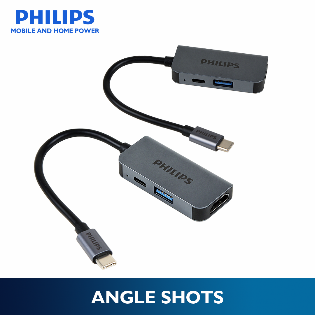 Philips HDMI 4K 0.1m 3Ports USB-C to HDTV Multifunction Adapter