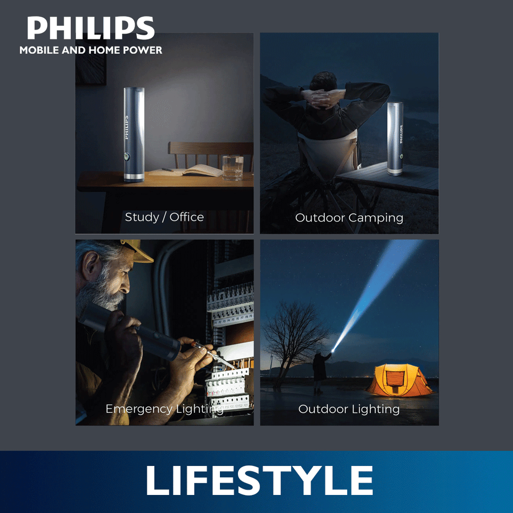 Philips USB-C Rechargeable LED Flashlight & Lantern - 400 Lumens, SOS Mode