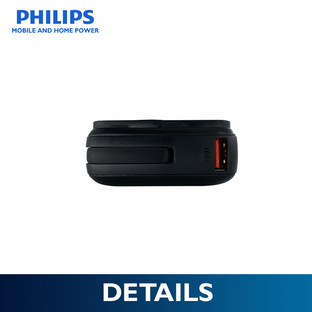 Philips 10,000mAh Magnetic Wireless Power Bank 22.5W with Built-in USB-C & Lightning Cables - Darkslate