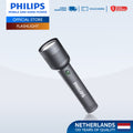 PHILIPS 10W Aluminium Alloy Rechargeable LED Flashlight | Ultra-Bright 910 Lumens | 300 m Beam Range Up to 12hrs Use With Flashing, SOS Mode, Dimming Mode