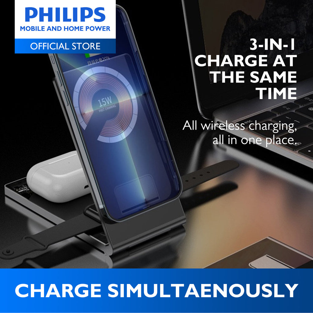 Philips 15W 3-in-1 Magnetic Wireless Fast Charger Portable Charger