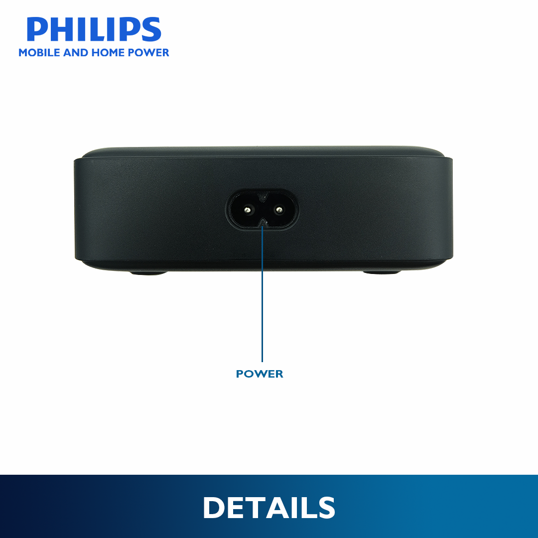 Philips Ultra Fast 240W 5-Port GaN USB Desktop Charger with Digital Display 3 USB-C and 2 USB-A port