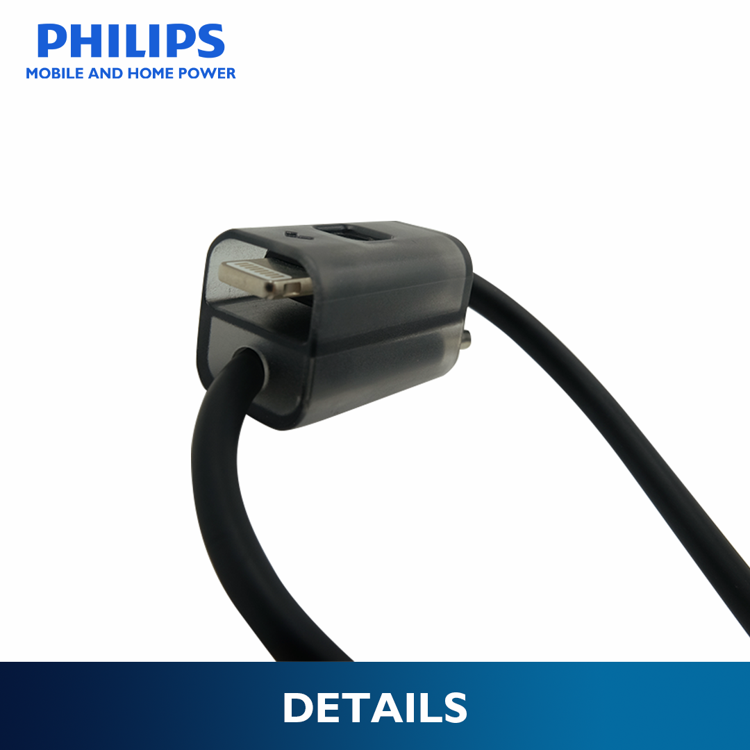 Philips 22.5W 10000mAh Fast Charging Power Bank with Built-In USB-C and Lightning Cable
