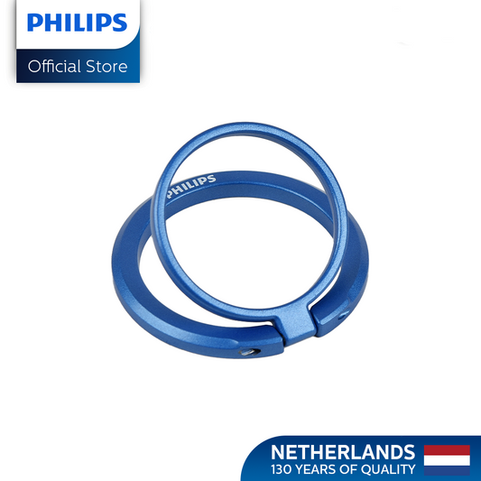 Philips Blue 360°Rotation 180° Flip Metallic Magnetic Ring Stand Cellphone Holder with Additional Metal Magnetic Ring
