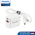 Philips 20Watts Fast Wall Charger with USB-C and USB-A Port Wall Charger with Free Cable