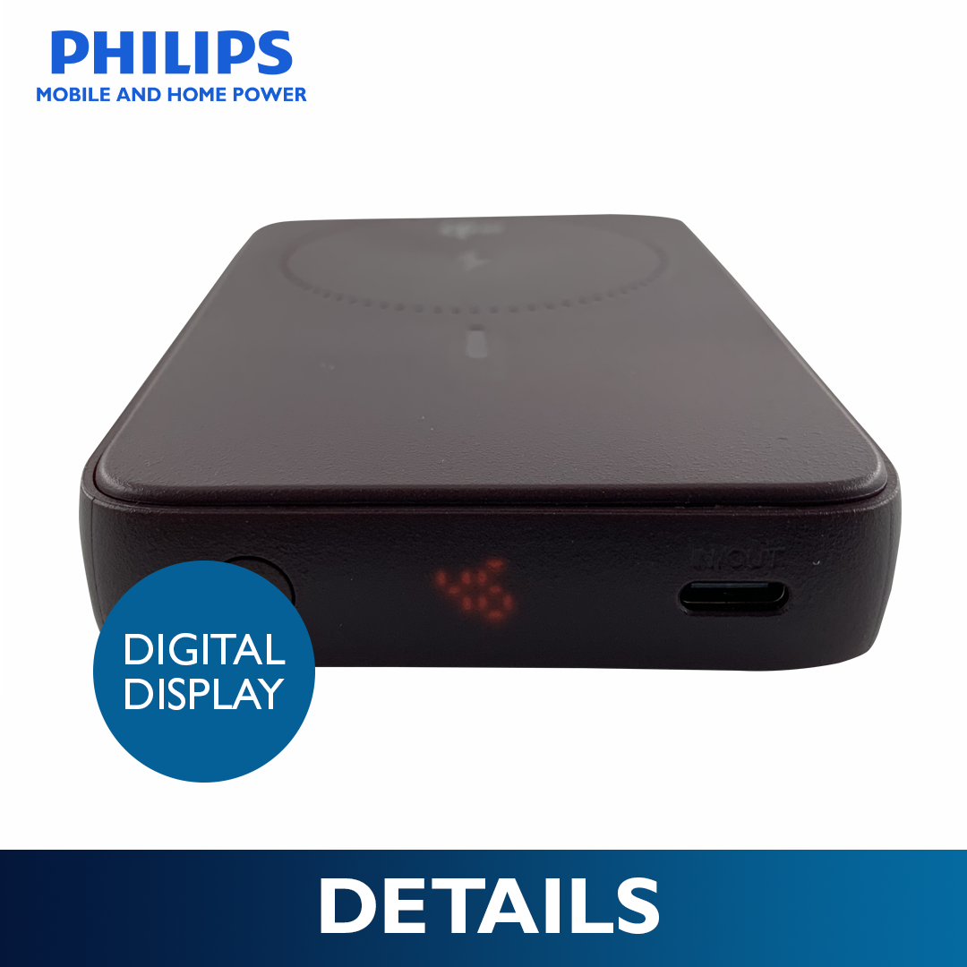 Philips Red 10000mAh 15W Magnetic Wireless Powerbank Qi2 USB-C to C Fast Charging Portable Wireless Charger (Copy)