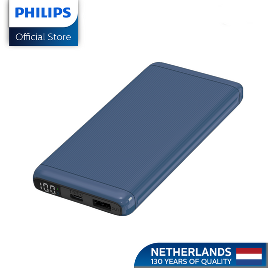 Philips Blue 10000mAh 22.5 Watts USB-C Slim Fast Charging Powerbank