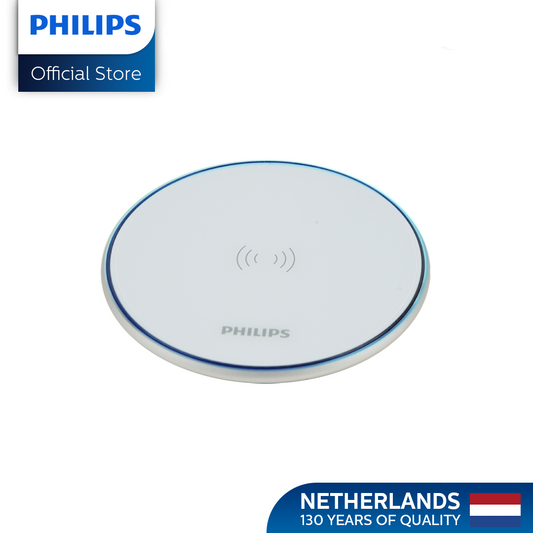 Philips 15W Fast Charging Wireless White Charger Disc with 1.5M USB-C Cable