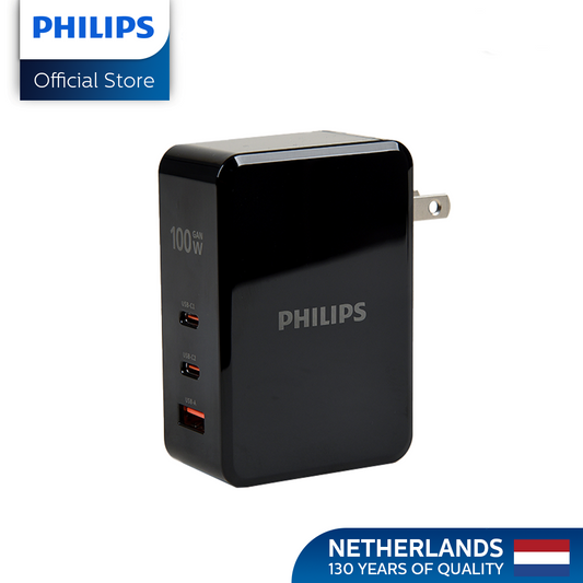 Philips 100Watts USB C 3-Port Compact Fast PPS Wall Charger