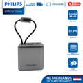 Philips 22.5W 10000mAh Fast Charging Power Bank with Built-In USB-C and Lightning Cable