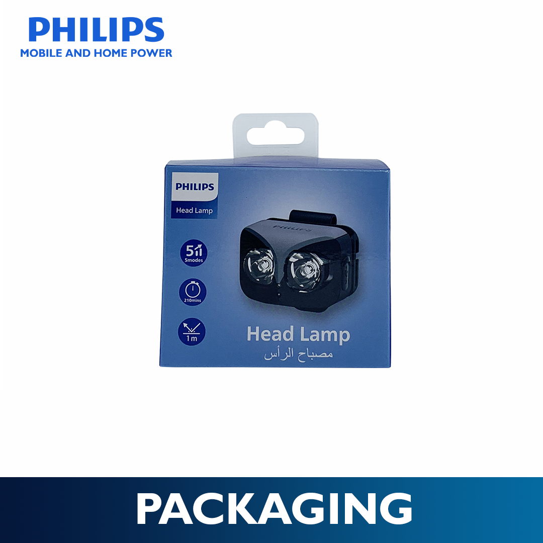 PHILIPS Multi-Functional Rechargeable Sensor LED Headlamp | 450 Lumens Brightness | 100 m Beam Distance | 1000 mAh Battery