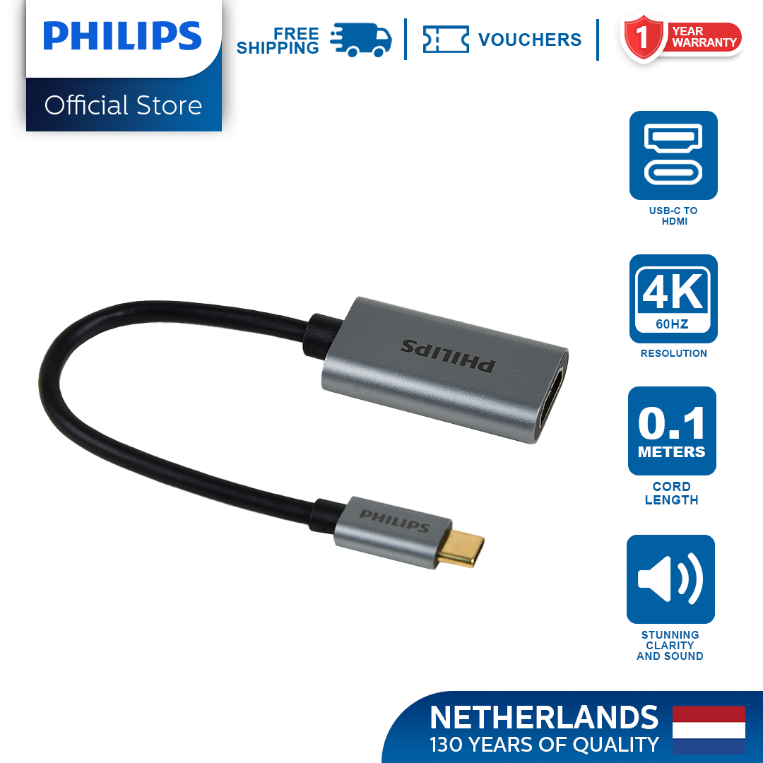 Philips USB-C to 4K HDMI Adapter Stunning Clarity and Sound 60Hz