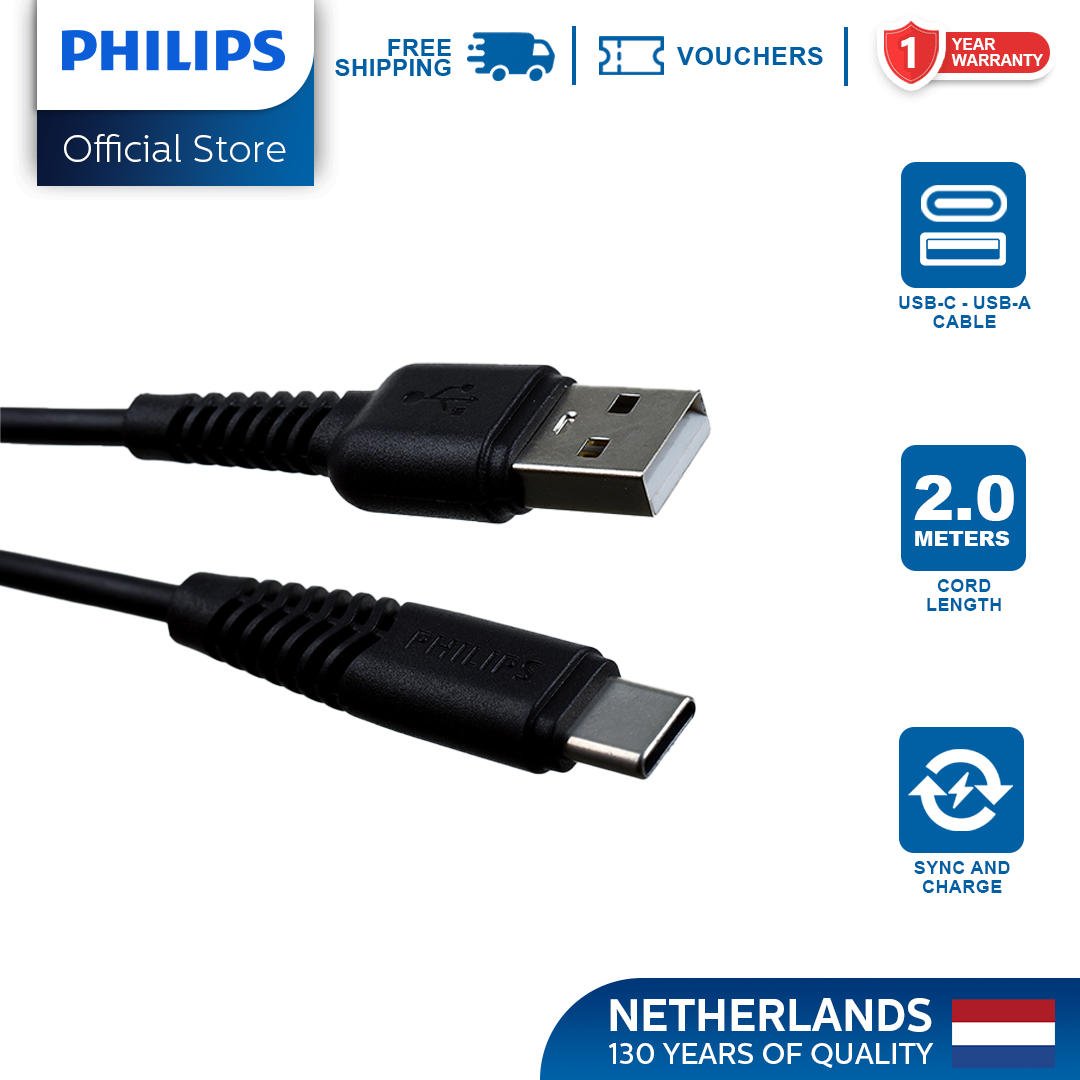 Philips 1.2M USB to USB Type C Charging Cable Fast Charging USB Type C Charger