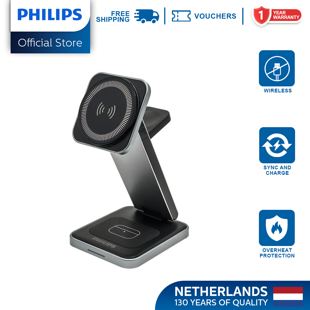 Philips 15W 3-in-1 Magnetic Wireless Fast Charger Portable Wireless Charger