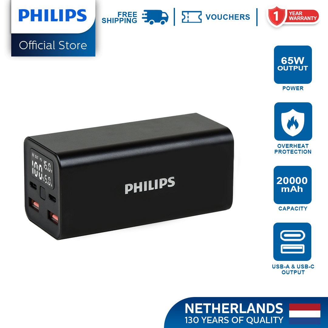 Philips DLP5721 20000mAh Digital Display PD65W+22.5W Powerbank