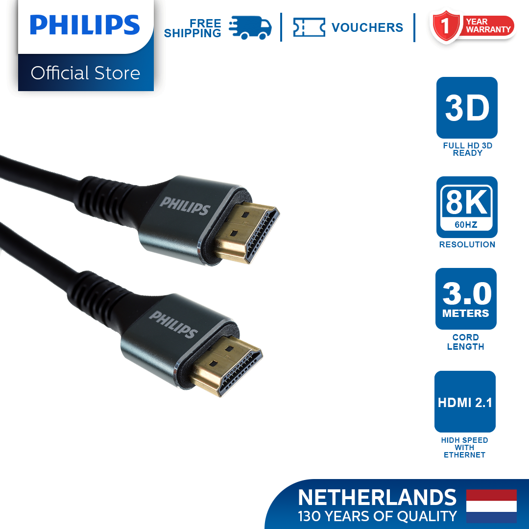 Philips 3m HDMI Cable 8K HD Ultra High-Speed Data Transfer