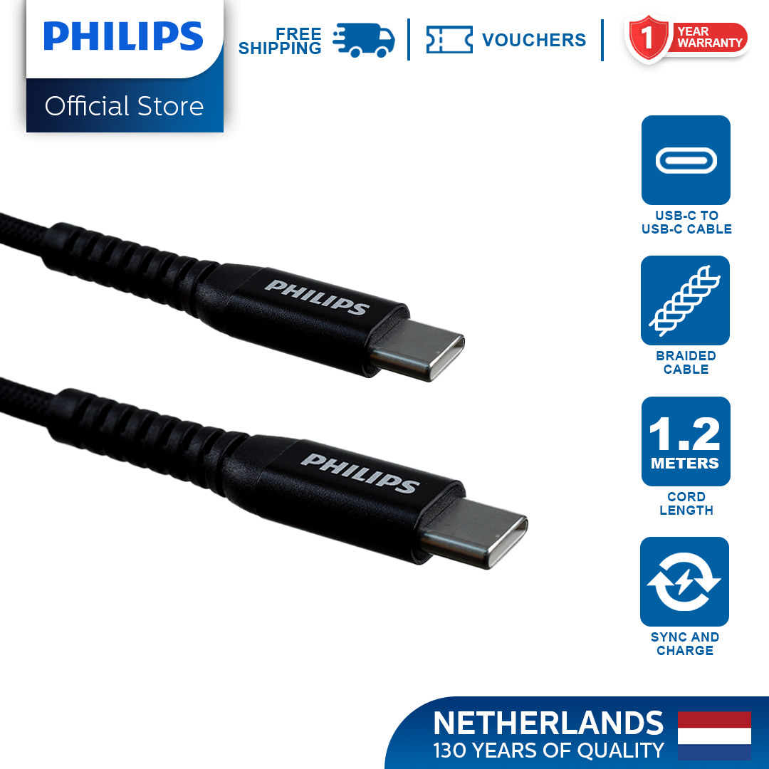 Philips 100W 1.2m USB Type C to USB C PD Cable