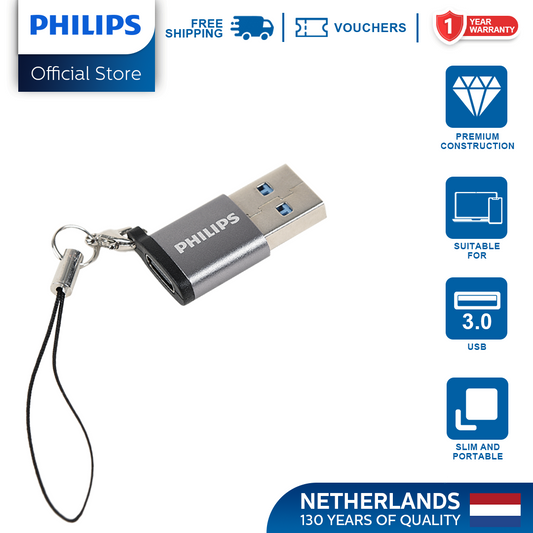 Philips 3.0 USB Male to USB-C Female Adapter