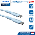 Philips Blue 60W Braided 1.2M USB Type C to USB C PD Cable