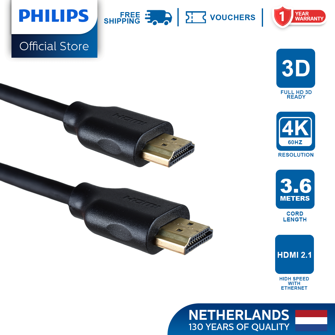 PHILIPS HDMI Cable 2.0 Cable 3.6m 4K/60Hz High-Speed Transmission