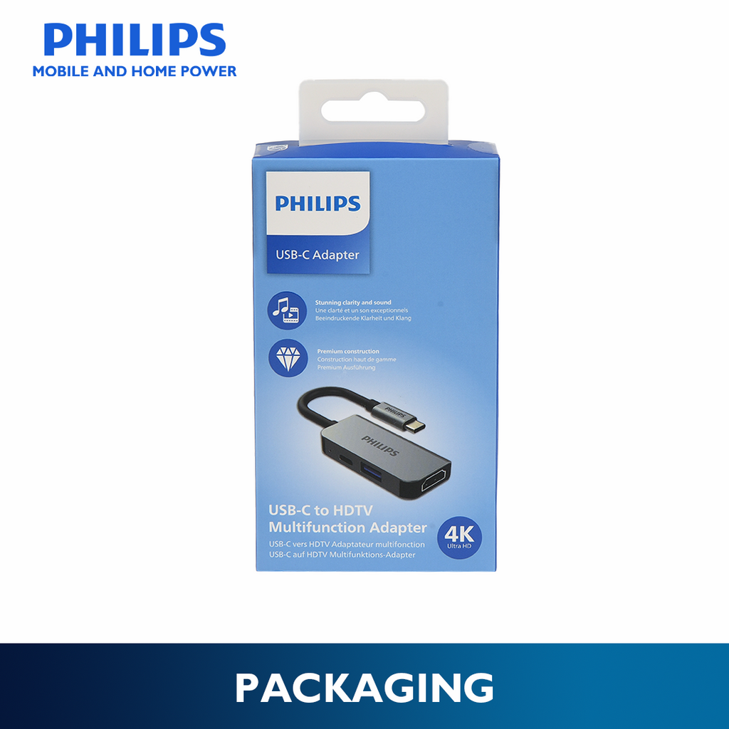 Philips HDMI 4K 0.1m 3Ports USB-C to HDTV Multifunction Adapter