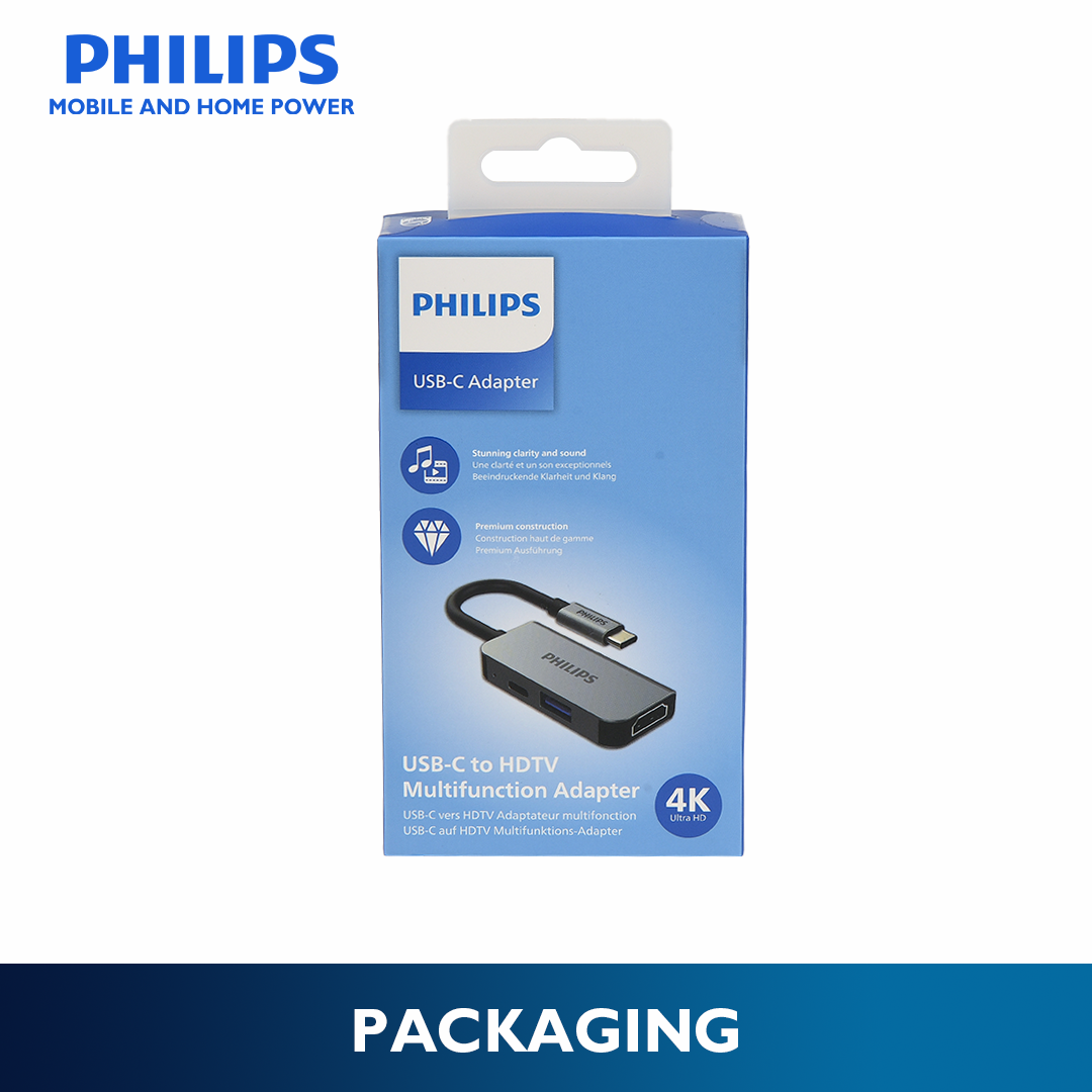 Philips HDMI 4K 0.1m 3Ports USB-C to HDTV Multifunction Adapter