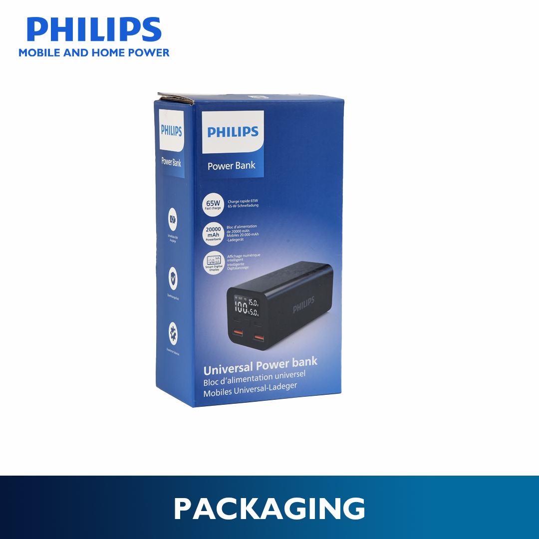 Philips DLP5721 20000mAh Digital Display PD65W+22.5W Powerbank