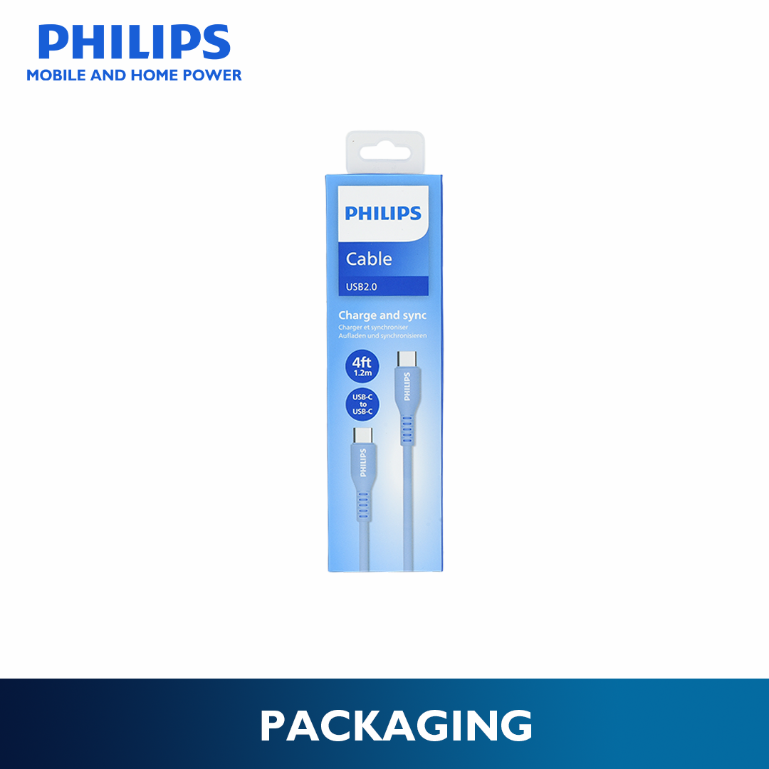 Philips Blue 60W 1.2M USB Type C to USB C PD Cable