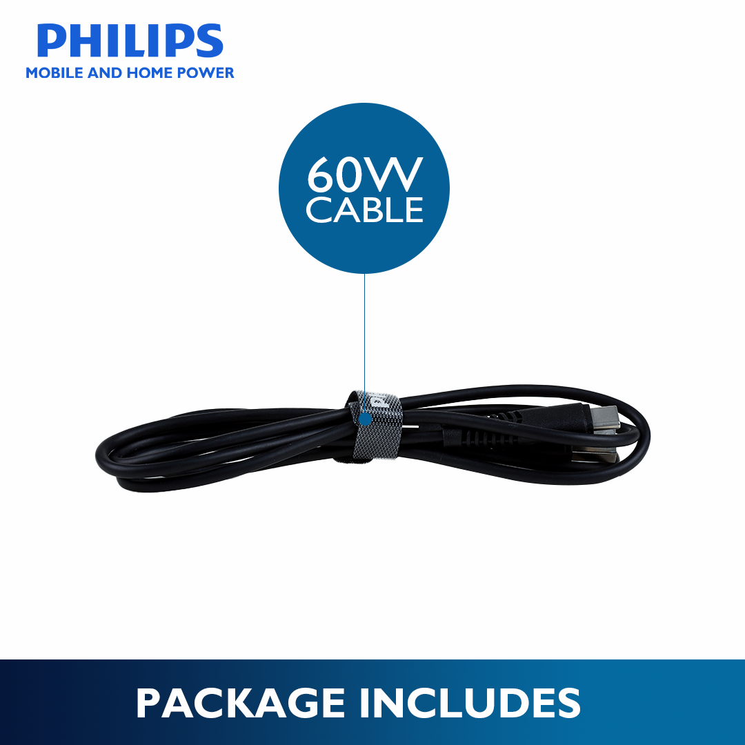 Philips Black 60W 1.2M USB Type C to USB C PD Cable