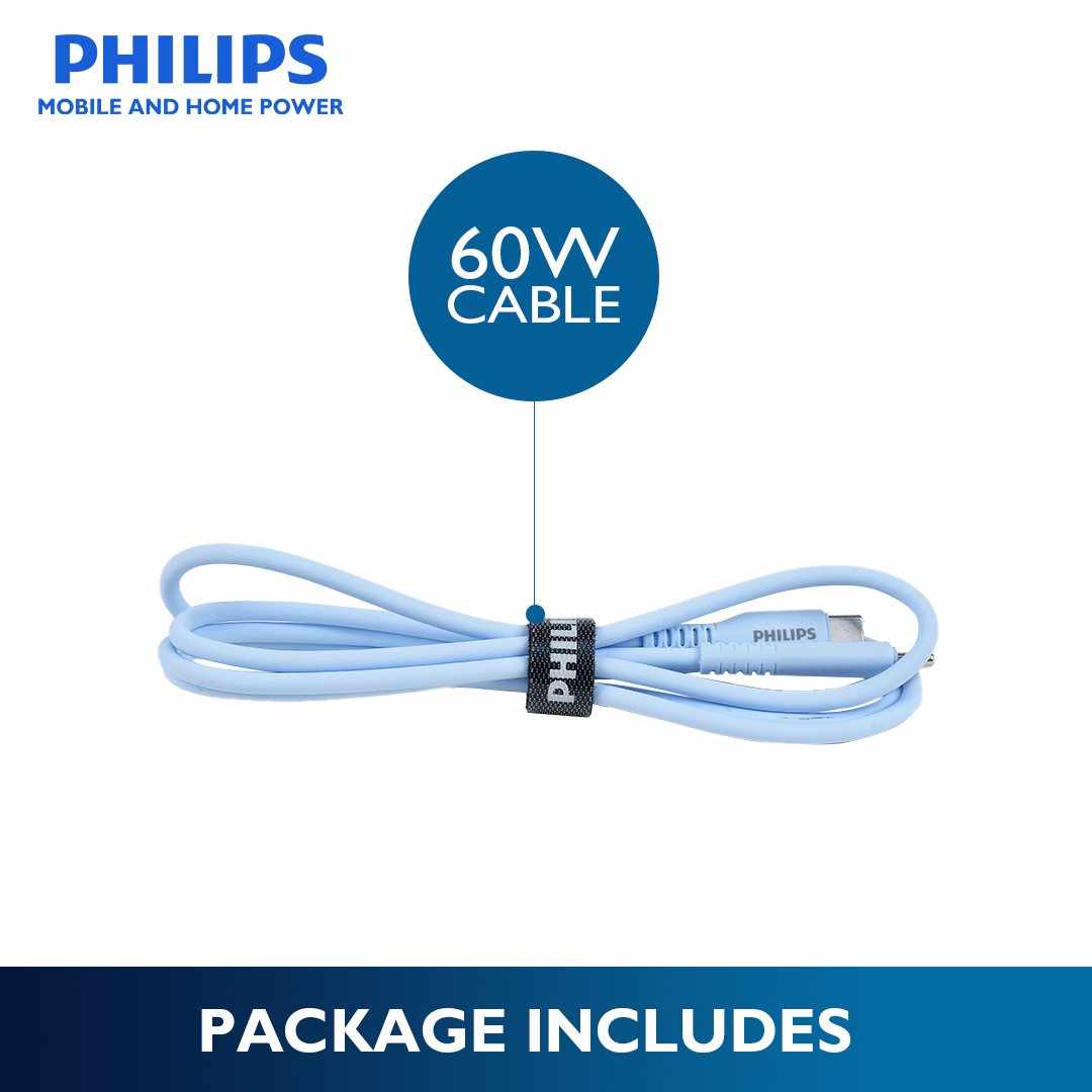 Philips Blue 60W 1.2M USB Type C to USB C PD Cable