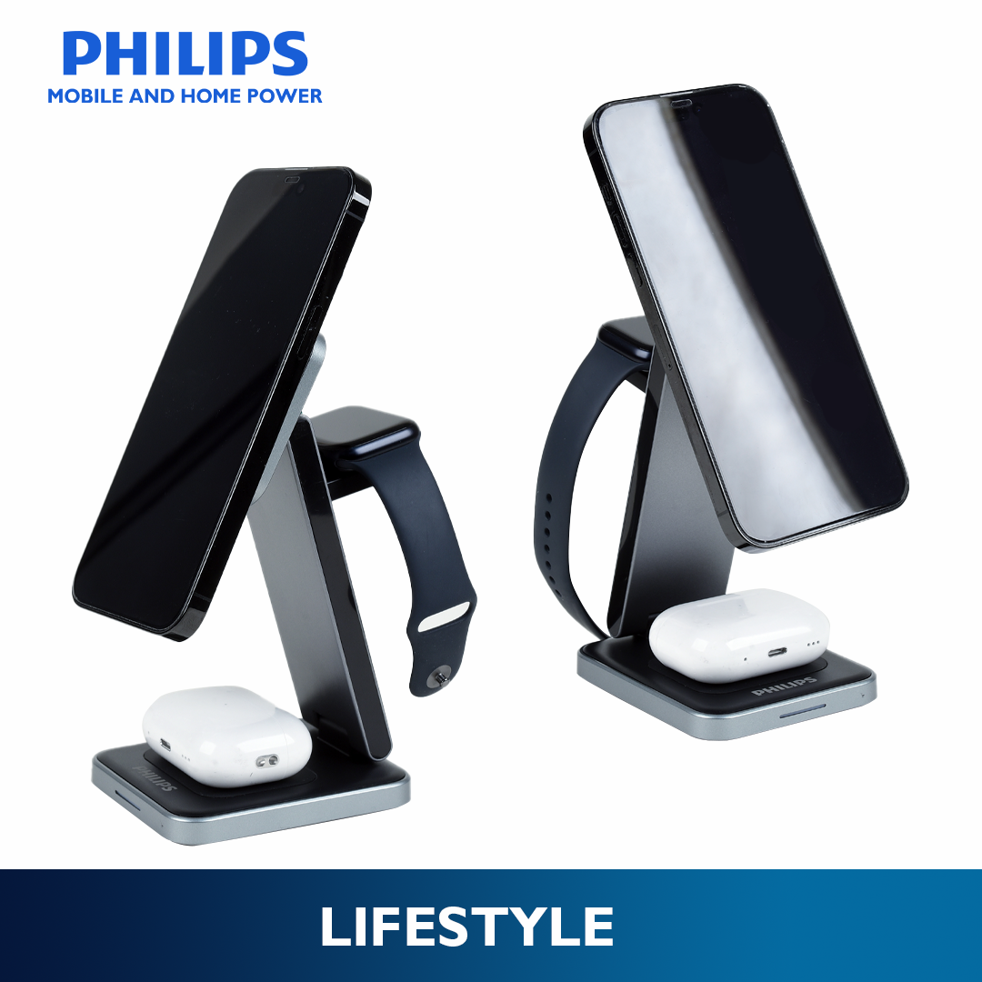 Philips 15W 3-in-1 Magnetic Wireless Fast Charger Portable Wireless Charger