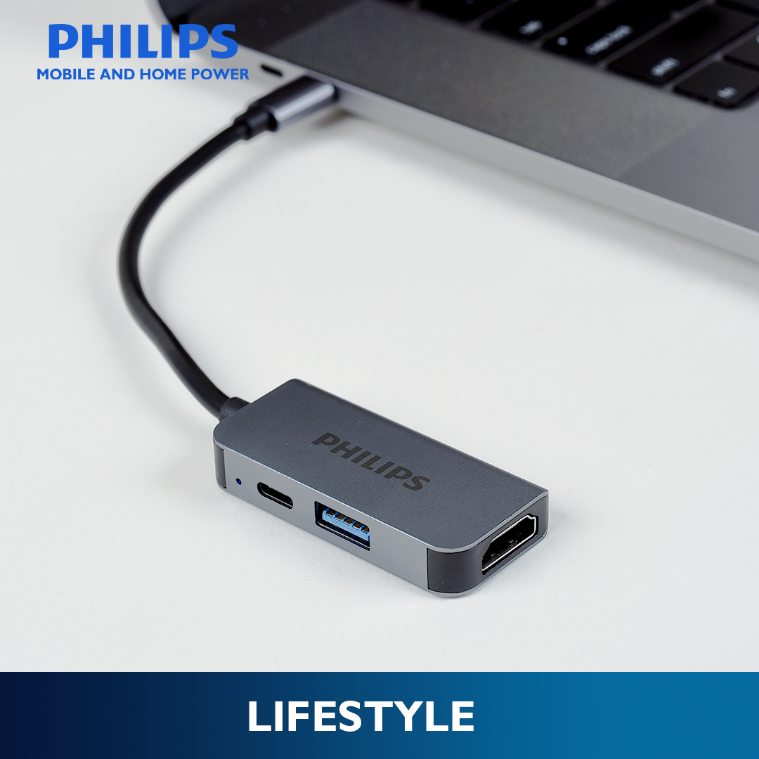 Philips HDMI 4K 0.1m 3Ports USB-C to HDTV Multifunction Adapter