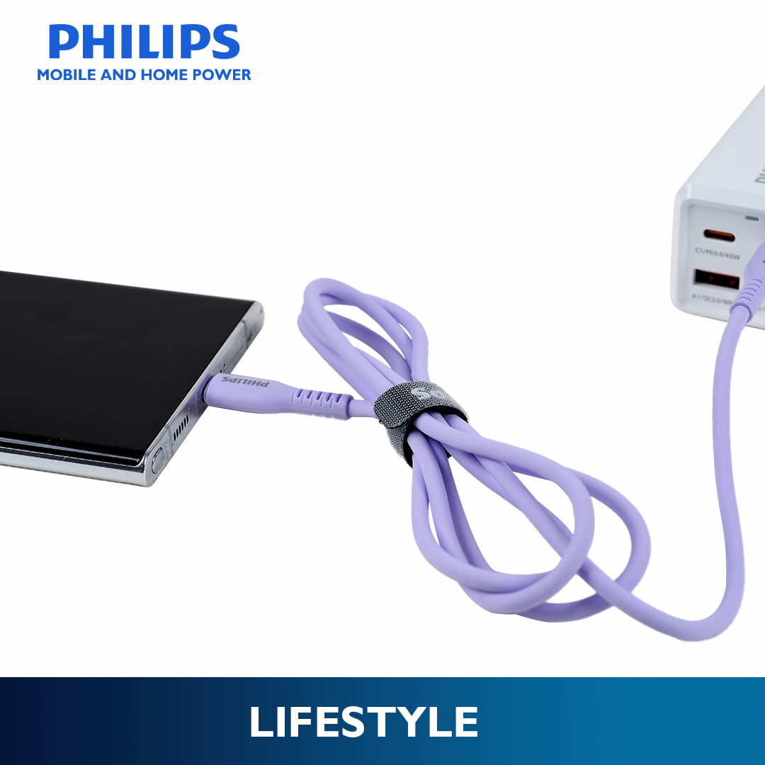 Philips Purple 60W 1.2M USB Type C to USB C PD Cable