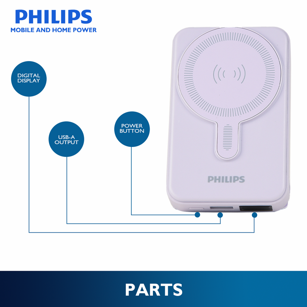 Philips Light Purple 10000mAh PD 15W Magsafe Power