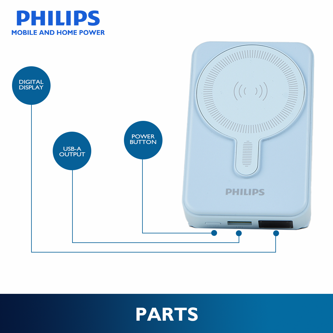 Philips Light Blue 10000mAh PD 15W Magsafe Power