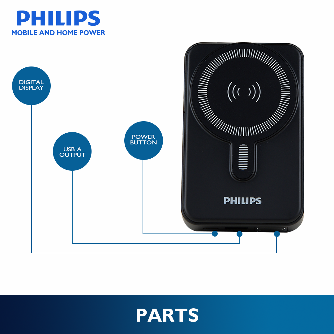 Philips Black 10000mAh PD 15W Magsafe Power