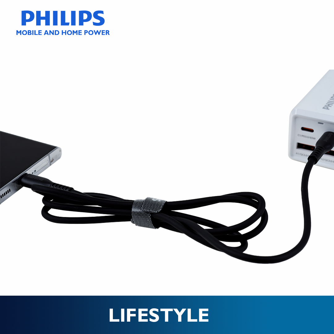 Philips Black 60W 1.2M USB Type C to USB C PD Cable