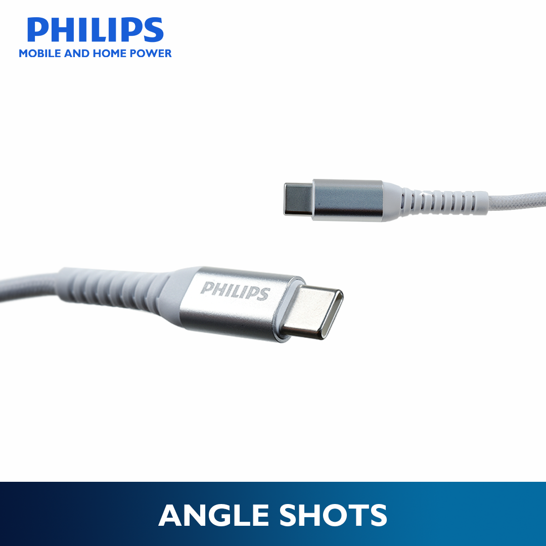 Philips 100W 1.2M USB-C to USB-C Cable Transfer and Fast Charging Braided Cable
