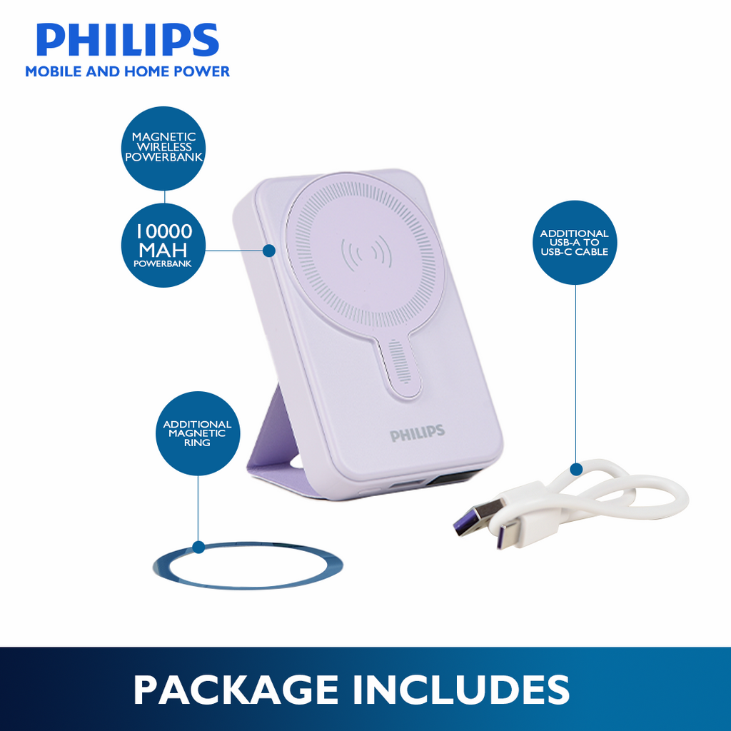 Philips Light Purple 10000mAh PD 15W Magsafe Power