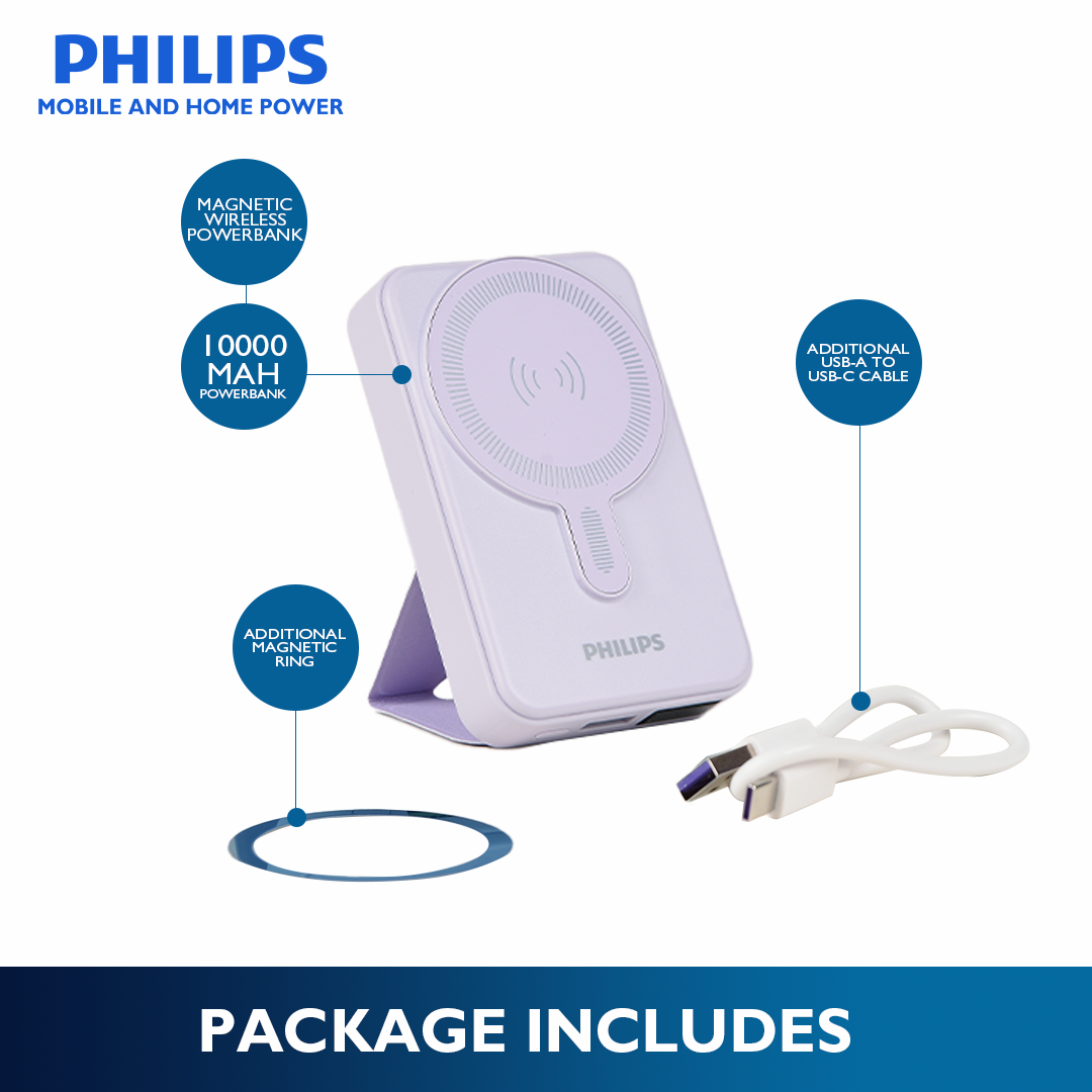 Philips Light Purple 10000mAh PD 15W Magsafe Power